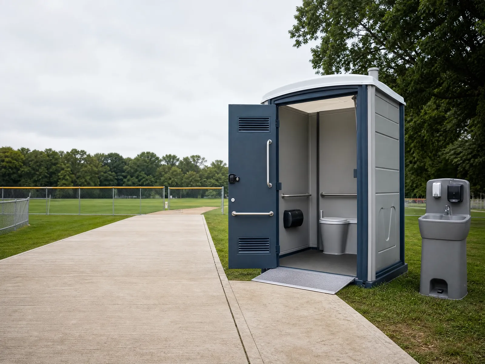 Construction Portable Toilets for Productive Jobsites portable sanitation setup